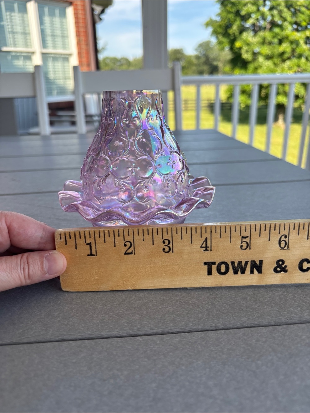 Fenton Pink Chiffon color Spanish lace design fairy lamp in perfect condition. - Picture 8 of 8